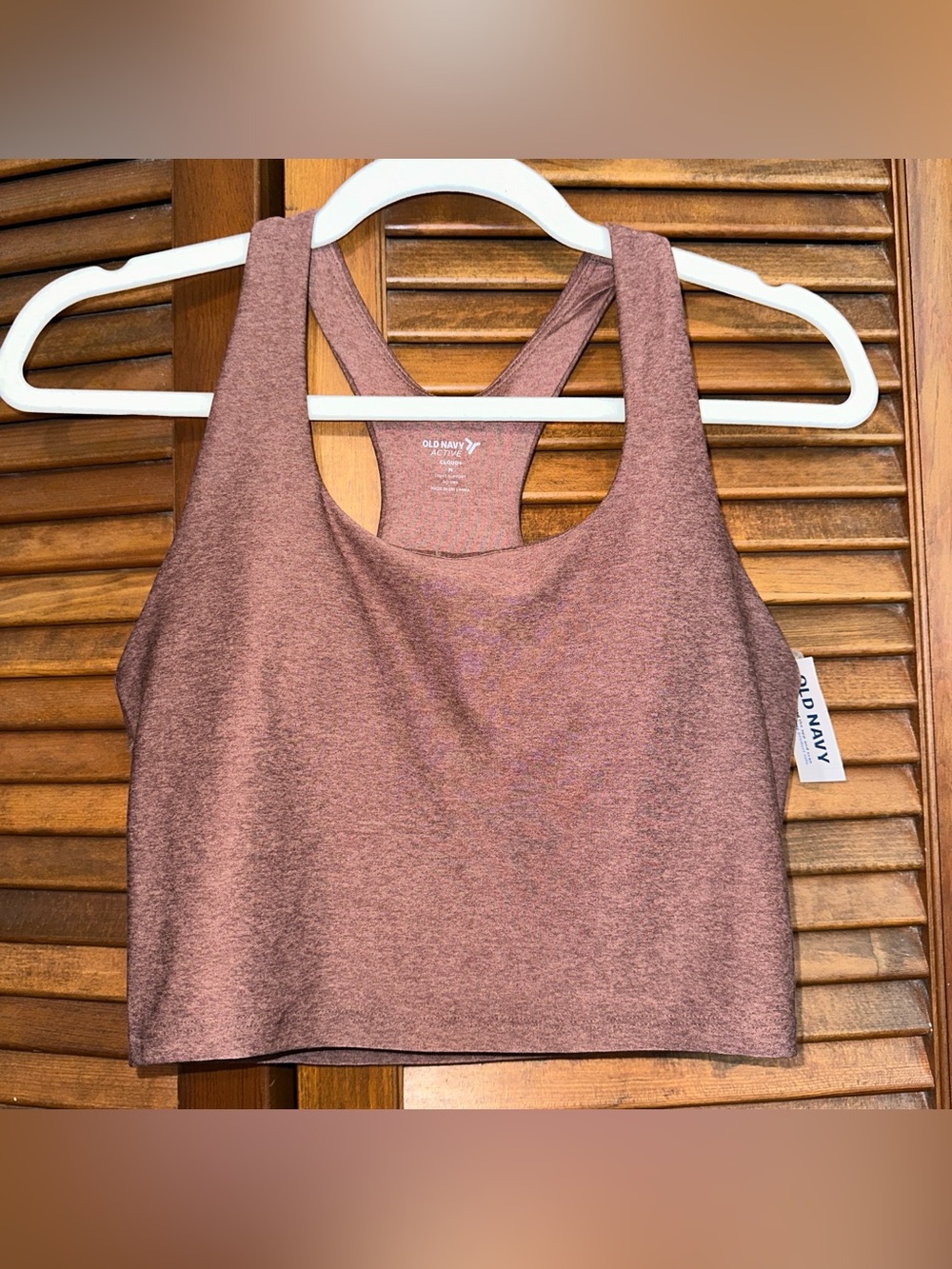 NWT Old Navy Light Support Cloud+ Longline Sports Bra, Warm Taupe, M